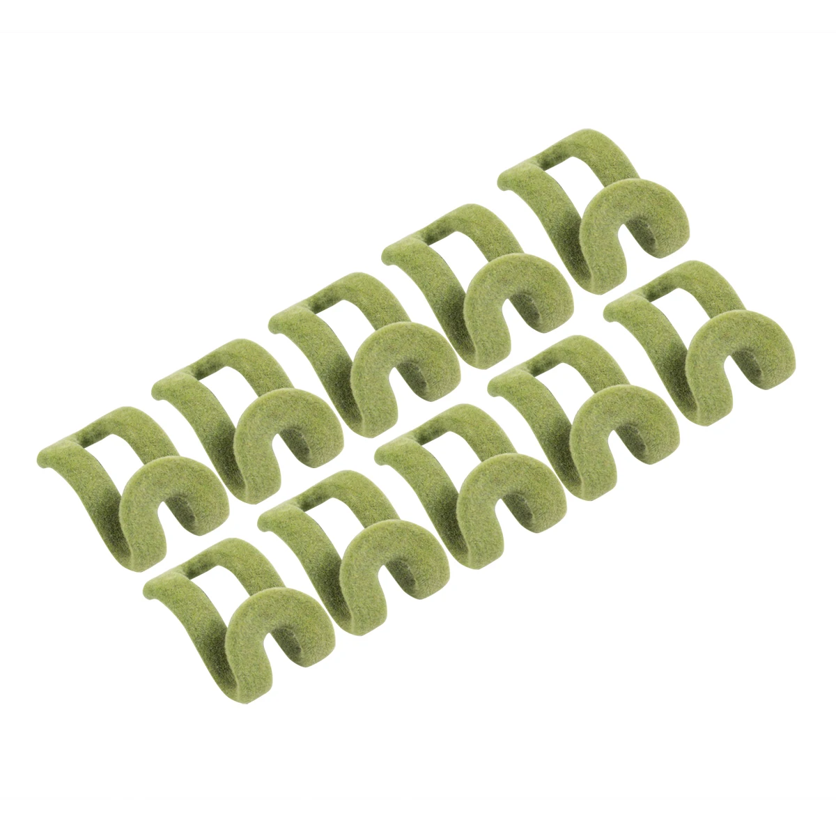 Зеленый 10 шт. Мини Одежда из флока вешалка Conector крюк шкаф Органайзер Экономия места - Цвет: Зеленый