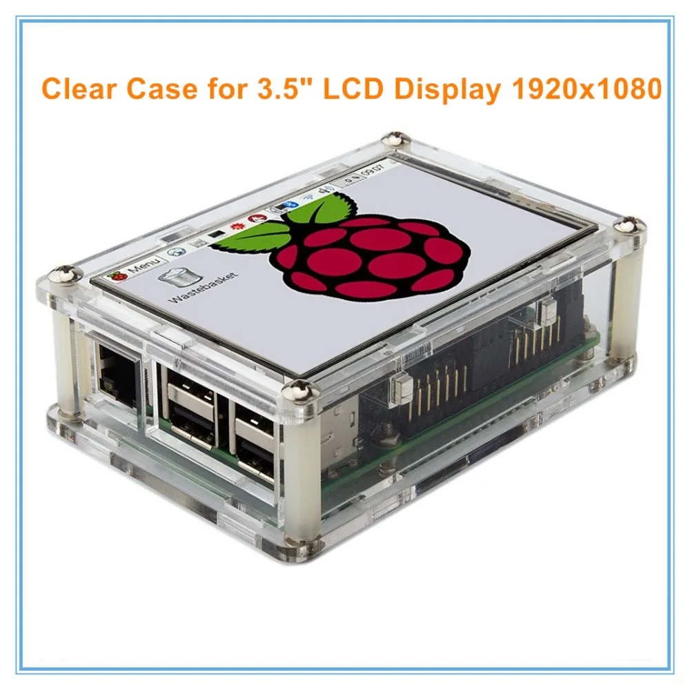 Прозрачный акриловый чехол корпус для 3 5 дюймов ЖК-Дисплей HDMI сенсорный экран