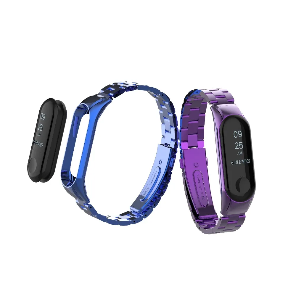FIFATA Безвинтовой браслет из нержавеющей стали для Xiaomi Miband 3 металлический ремешок
