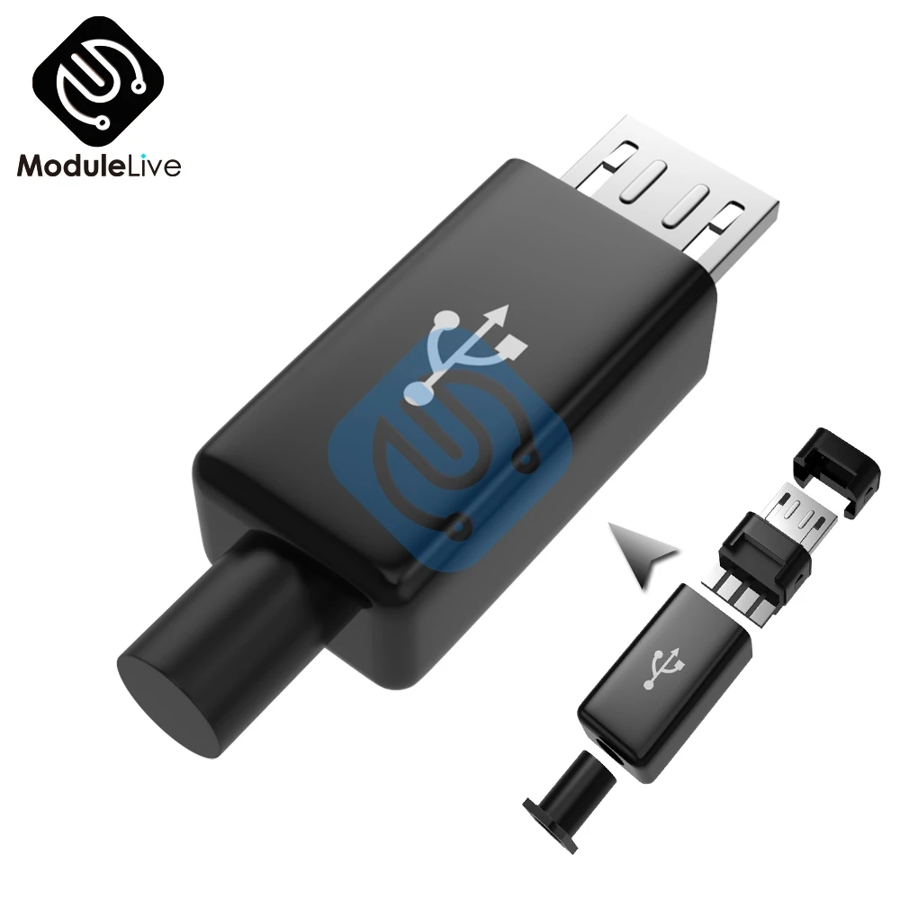 5 шт. штекер Micro USB комплект для самостоятельной сборки с черными