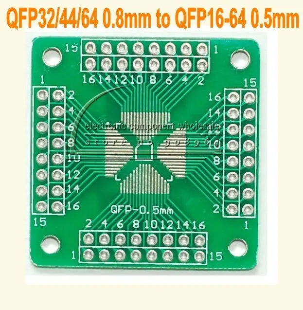 Оптовая продажа 10 шт. двухсторонняя плата адаптера SMD QFP32 QFP44 QFP64 от 0 8 мм до 1 5