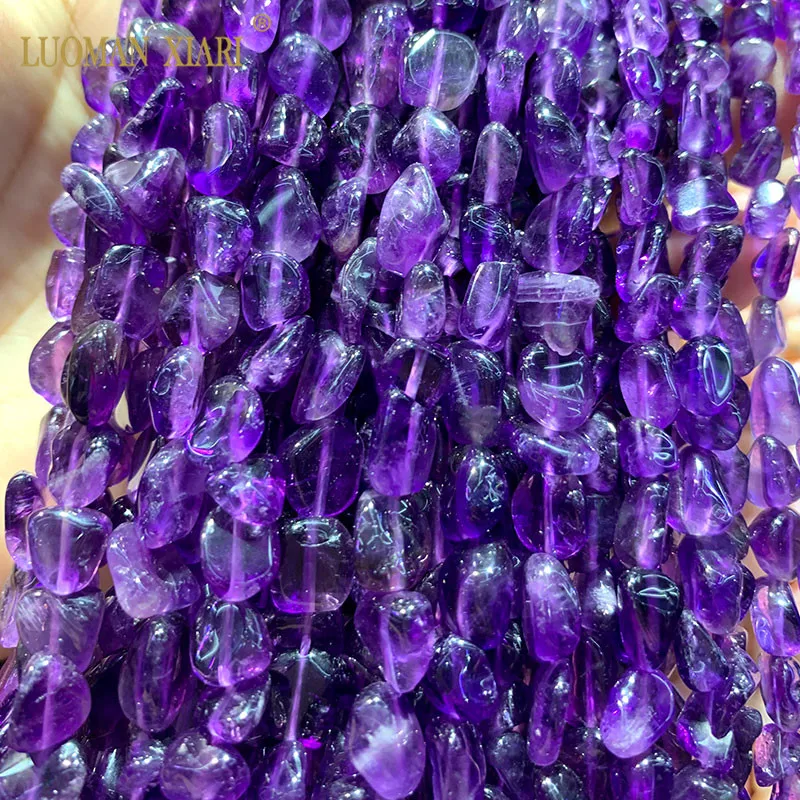 amethyst AAA естественный неправильной формы 5-8 мм каменные бусины розовый кварц аметисты Агаты для самостоятельного изготовления ювелирных изделий браслет ожерелье - Цвет: amethyst