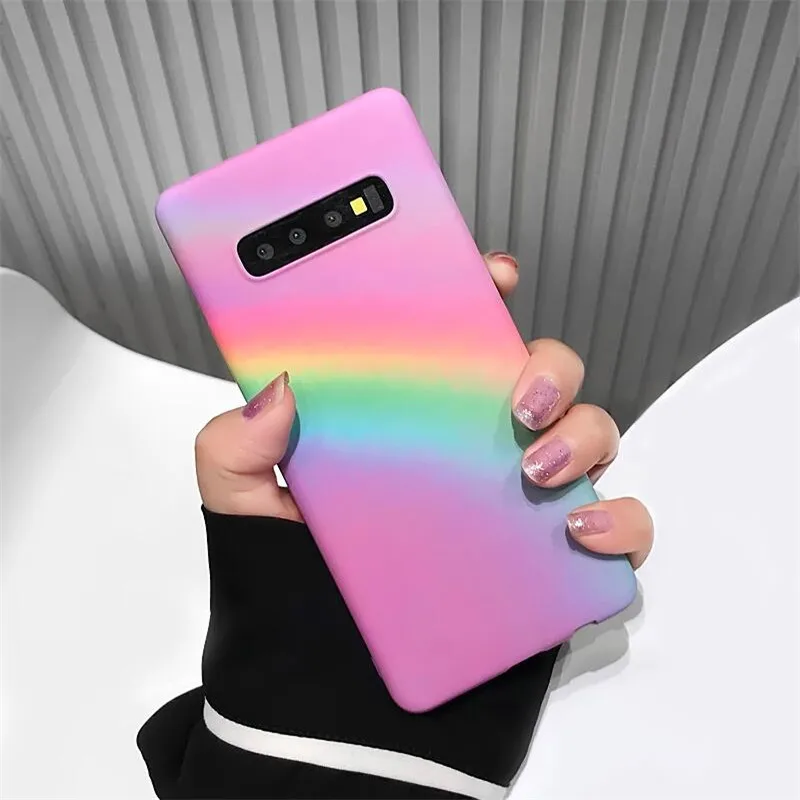 Чехол для телефона Ourpho Rainbow s samsung Galaxy S10 Plus S8 S9 Note 8 9 чехол матовый твердый