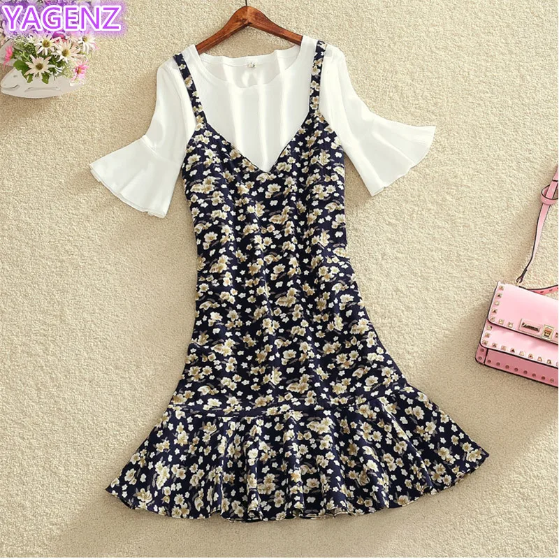 Женское летнее платье новый женский костюм из двух предметов трикотажный топ +