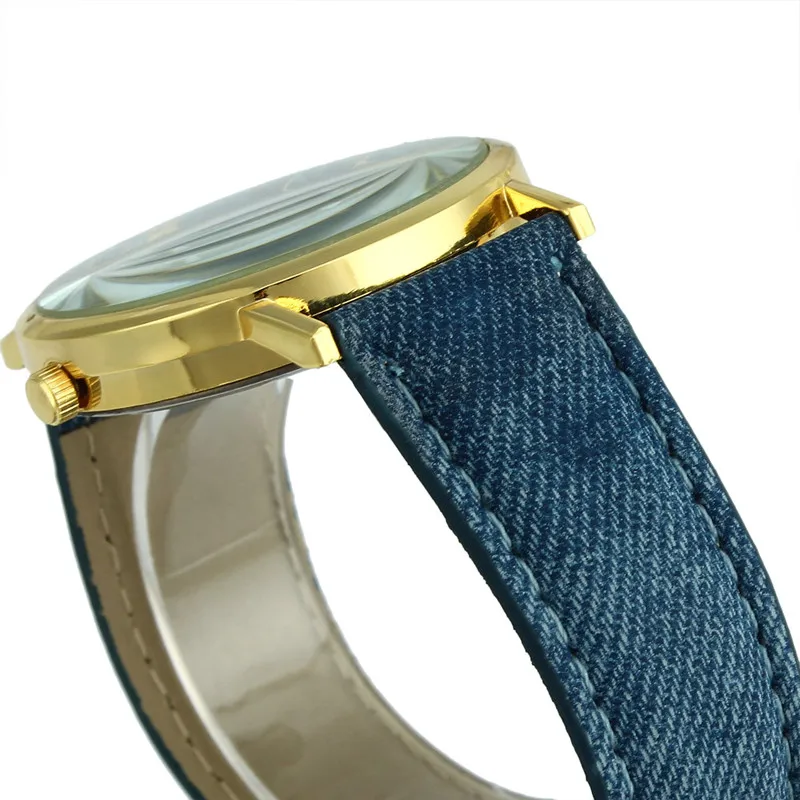 2018 модные брендовые часы унисекс для женщин и мужчин из джинсовой ткани с