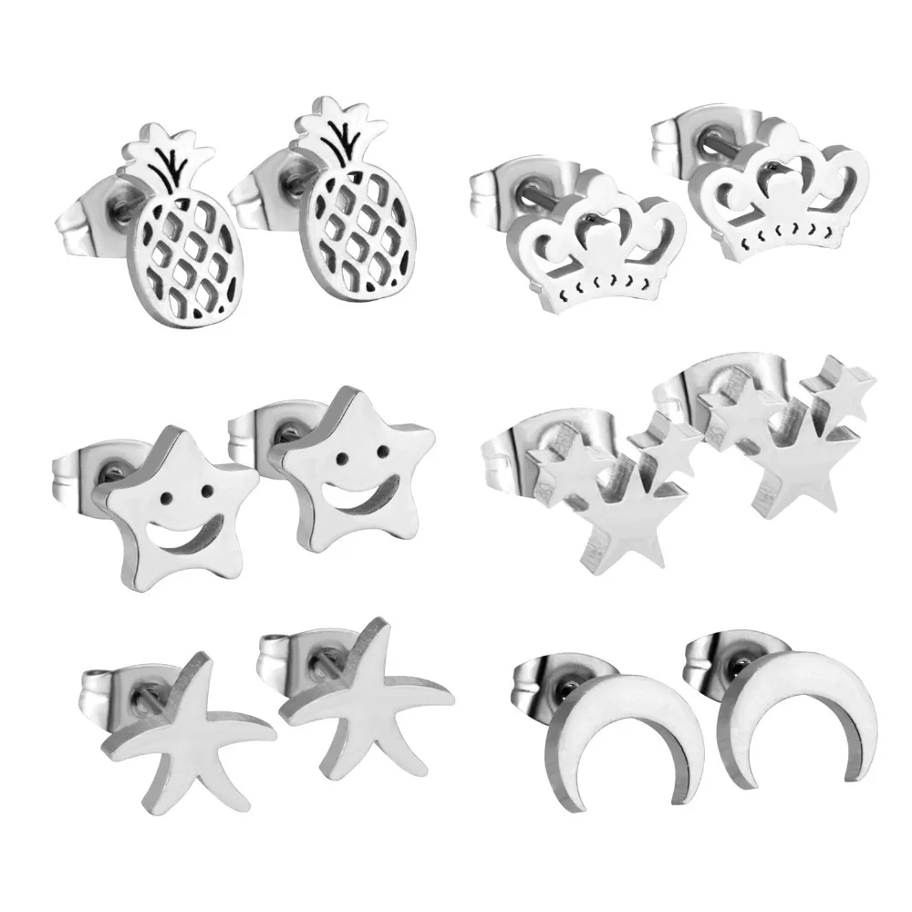 : LUXUSTEEL золото/серебро Цвет серьги с гладкой поверхностью модные комплекты не