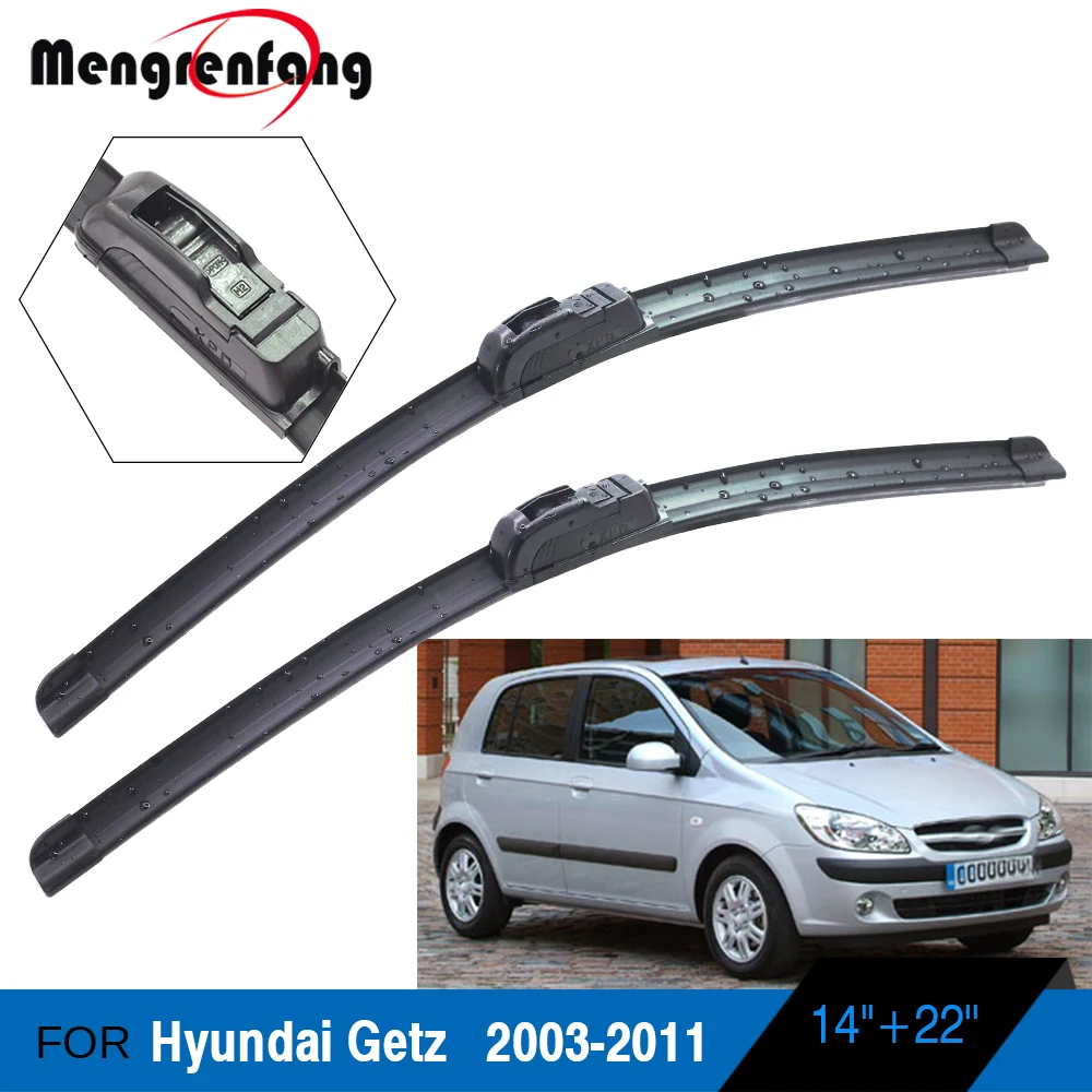 Для hyundai Getz автомобильный мягкий резиновый стеклоочиститель передний стеклоочиститель J крюковые рычаги 2003 2004 2005 2006 2007 2008 2009 2010 2011