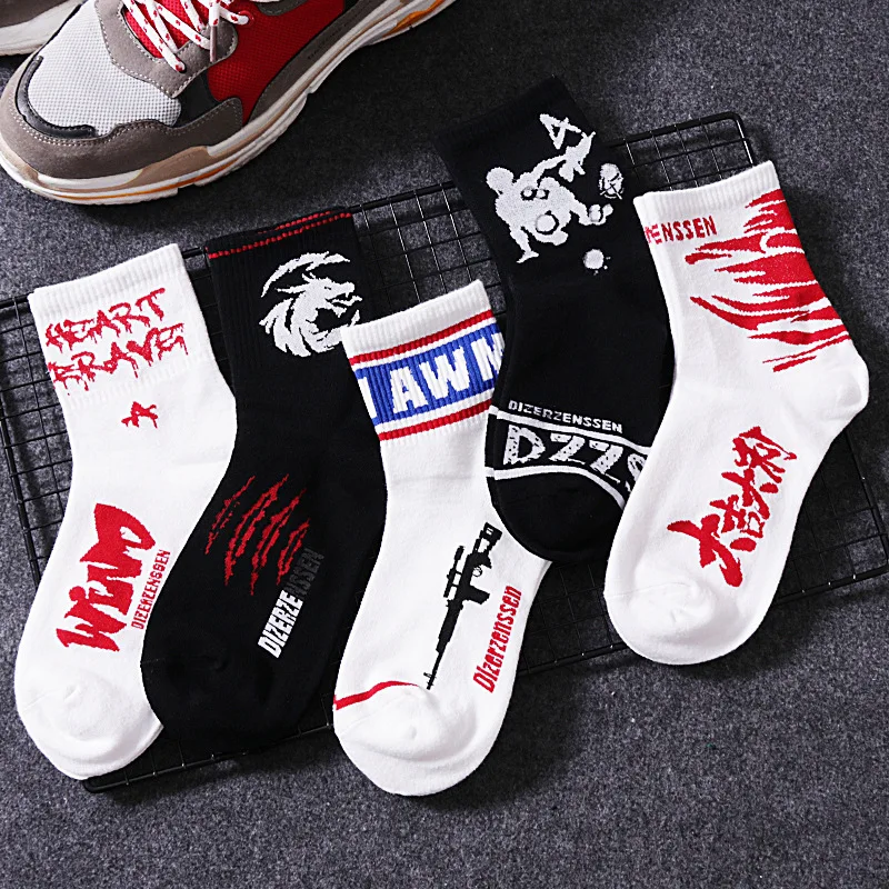 1 пара хлопковые мужские носки в стиле хип хоп яркие Харадзюку для мужчин свадьбы