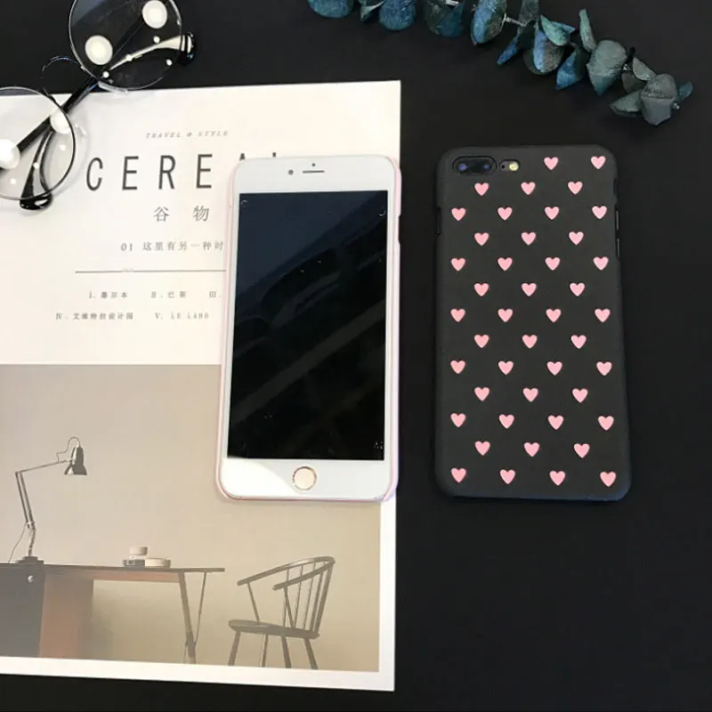 Чехол для телефона с сердечками для пар iPhone 11 Pro XS Max X XR, Жесткий Чехол для Телефона iPhone 7 8X6 6S Plus, 5S, чехол