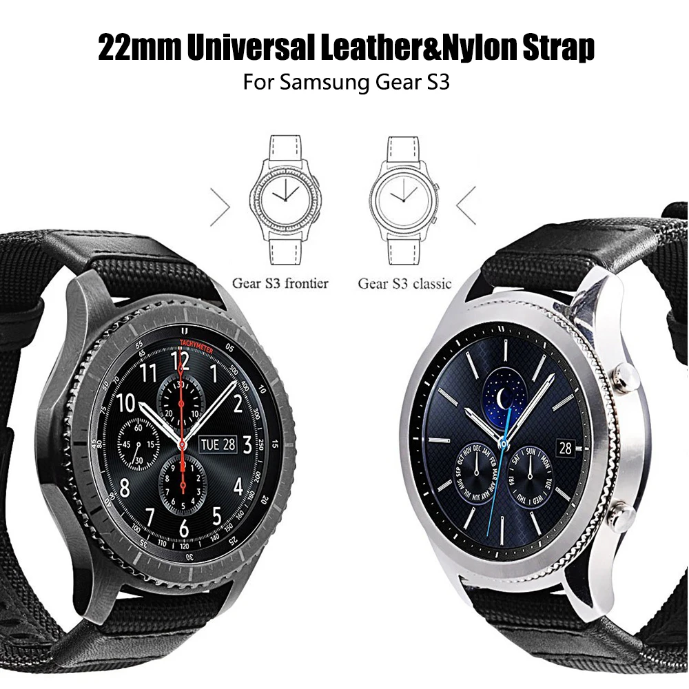 Ремешок для часов SIKAI 22 мм из кожи и нейлона универсальный ремешок Samsung Gear S3