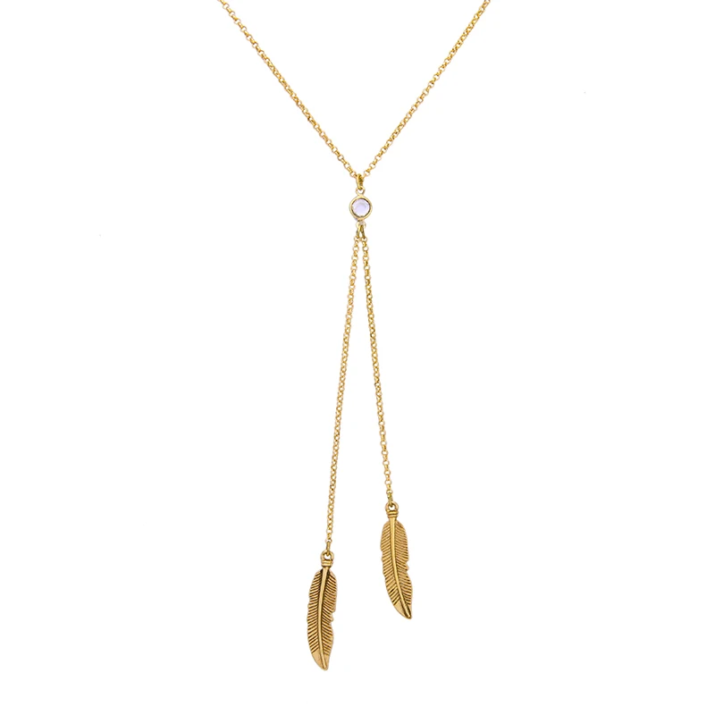 Оптовая цена 2016 новый дизайн золотой сплав кулон в виде пера для ожерелья женские