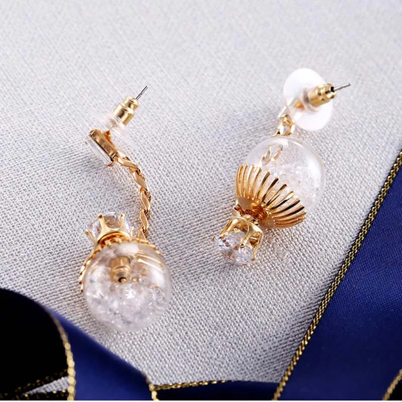 Европейские и американские романтические Висячие серьги для женщин золотистого