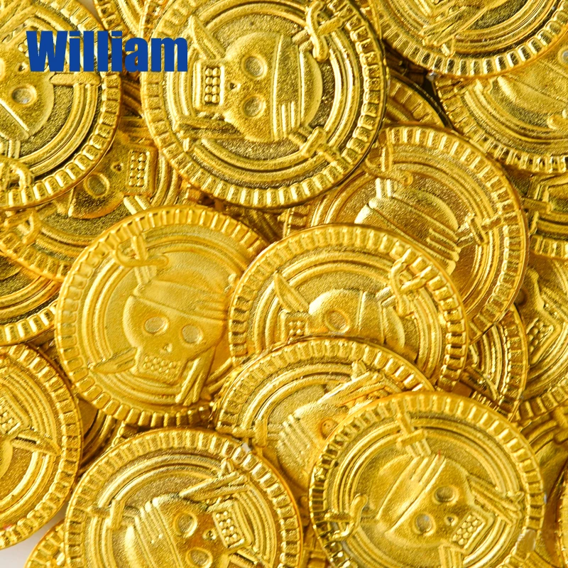 50 шт. золотые монеты пират сокровище игра Хэллоуин игровые деньги пирата