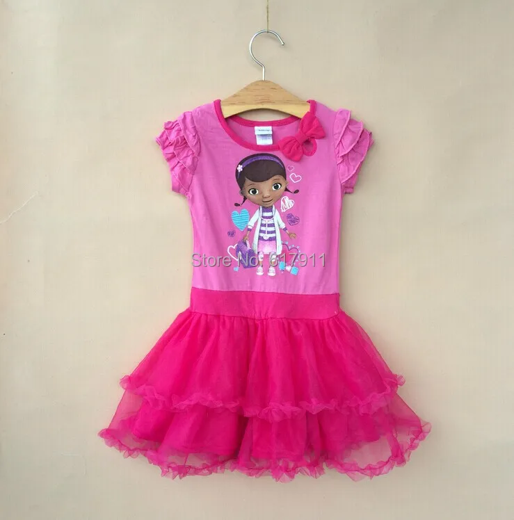 wholesale 5pcs/lot 2014 girls summer dress brand kids clothes DOC MCSTUFFINS lace tutu dresses children princess | Детская одежда и