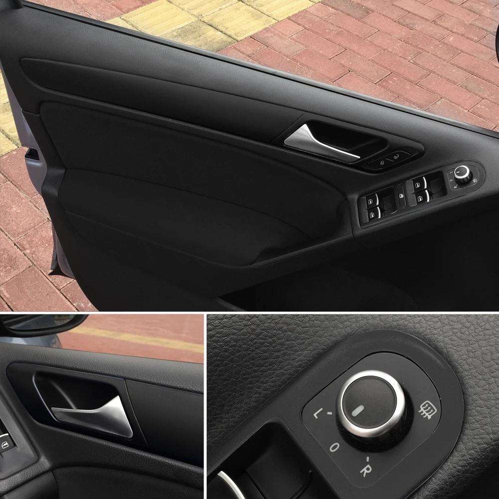 Для Volkswagen VW Golf 6 MK6 дверная ручка Накладка оконная панель Переключатель углеродное волокно пленка наклейка для автомобиля аксессуары для укладки
