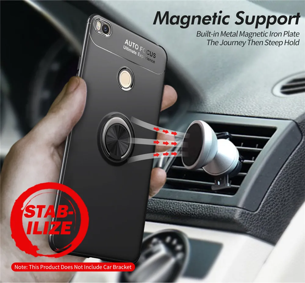 For Xiaomi Mi Max 2 Case Holder Stand Magnetic 360 Bracket Finger Ring TPU Xiomi mi Max2 6.44" 4gb 64gb |