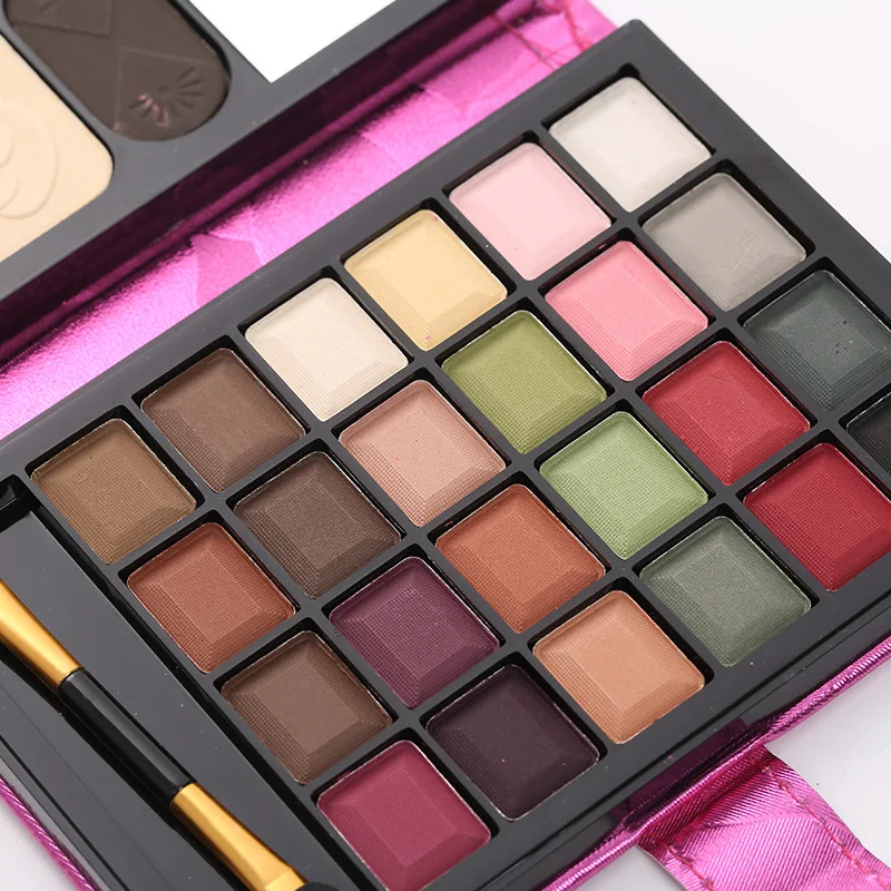 32 Color Wallet Eye Shadow Blush Eyebrow 3 In 1 Trimming Brightness Glitter Waterproof Eyeshadow Palette Cosmetic Contouring Kit