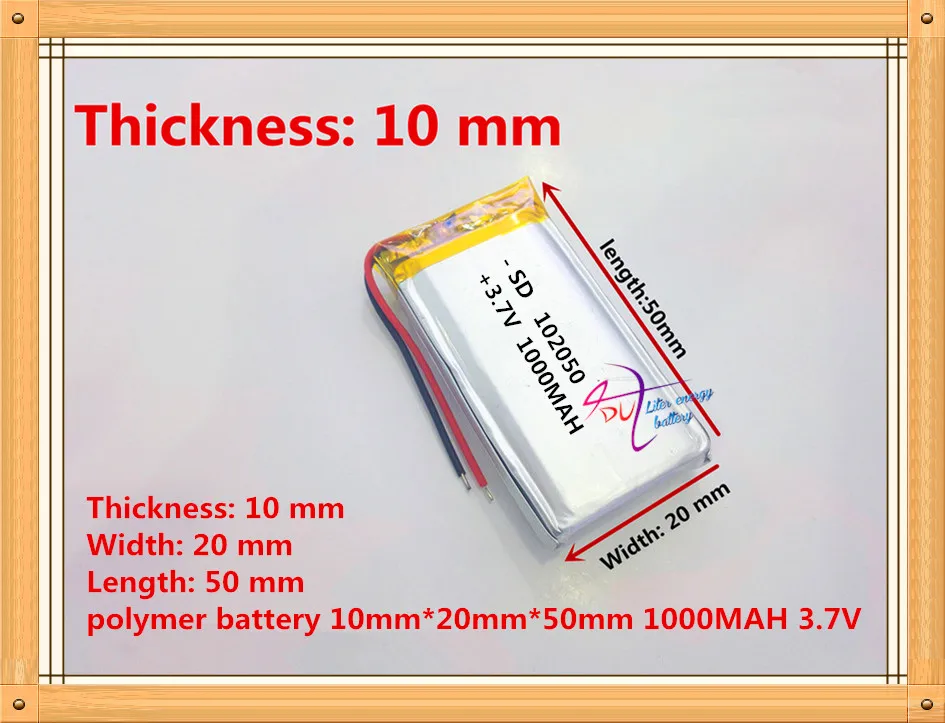 1000mah литий ионный полимерный аккумулятор 3 7 V 102050 KTV Бытовая батарея проводной