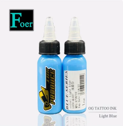 Light Blue O.G тату машина набор Перманентный макияж синяя группа динамические чернила микроблейдинг пигмент для татуировки цвет краски 1 унций/30 мл - Цвет: Light Blue