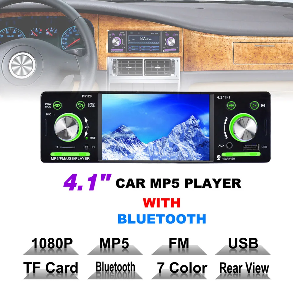 1 DIN стерео 4 &quotHD аудио автомобиля Bluetooth видео MP3 MP5 плеер fm радио с объективом