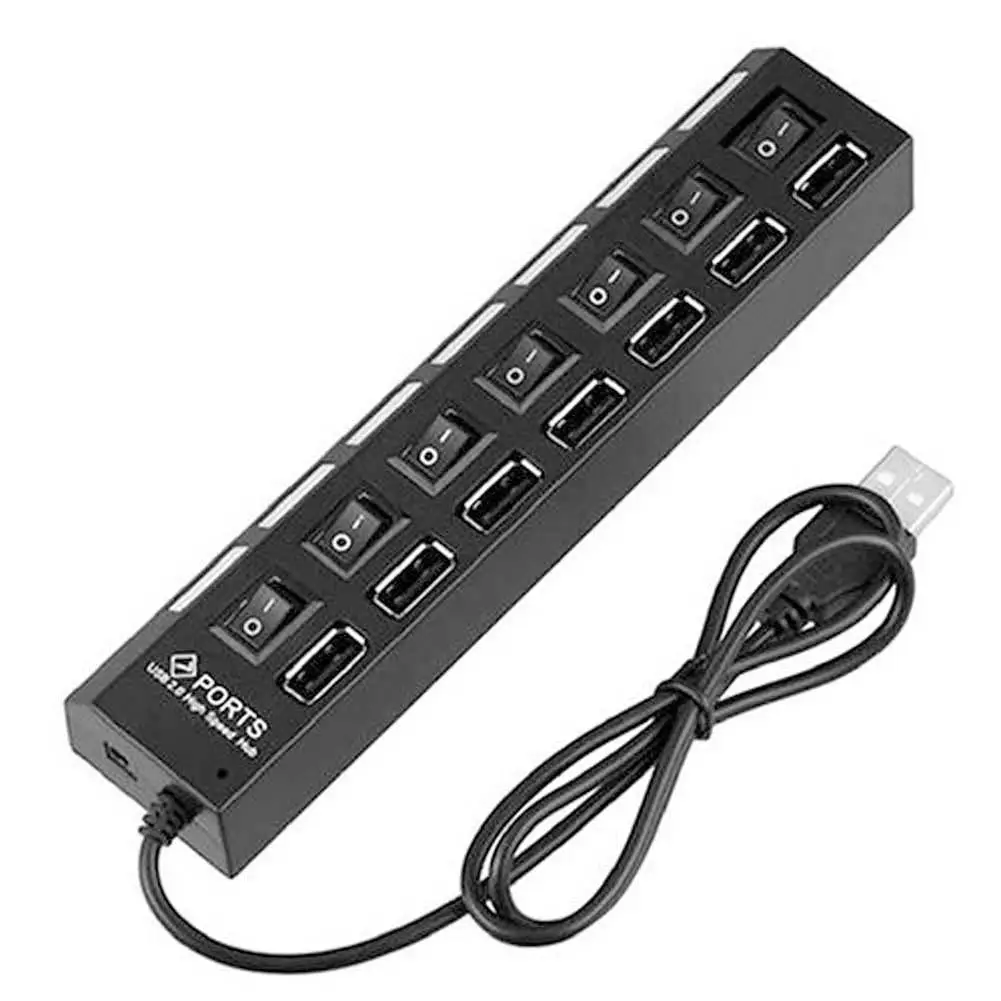 Мини концентратор USB 2 0 7 портов 5 Гбит/с высокоскоростной портативный с