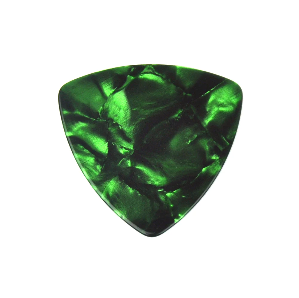 

100pcs Medium 0.71mm 346 Rounded Triangle Guitar Picks Plectrums Blank Celluloid Pearl Green