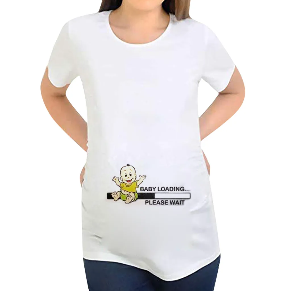 Футболка для беременных с 3 рисунками новинка 2019 Одежда топы короткими рукавами и