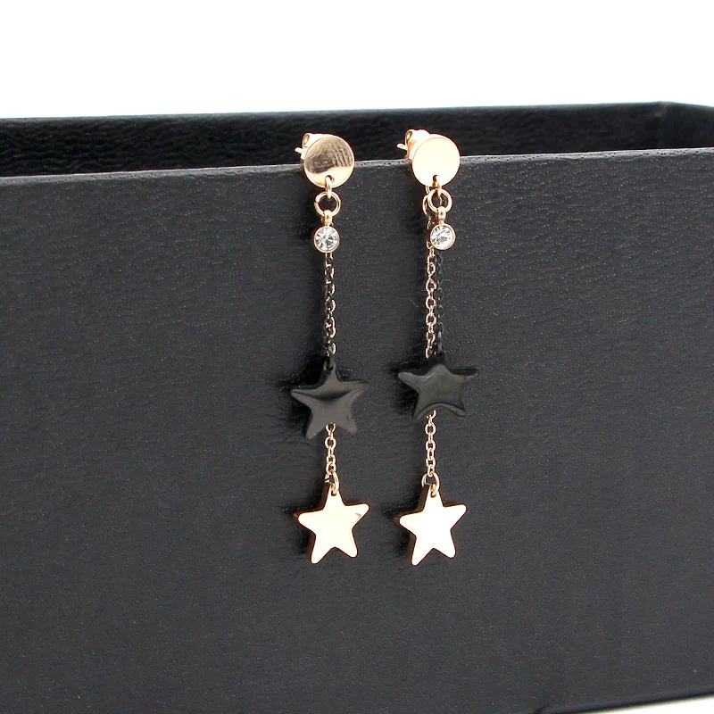 Мода 2017 г. Марка Любовь кисточкой черный двойная звезда цепи мотаться Висячие