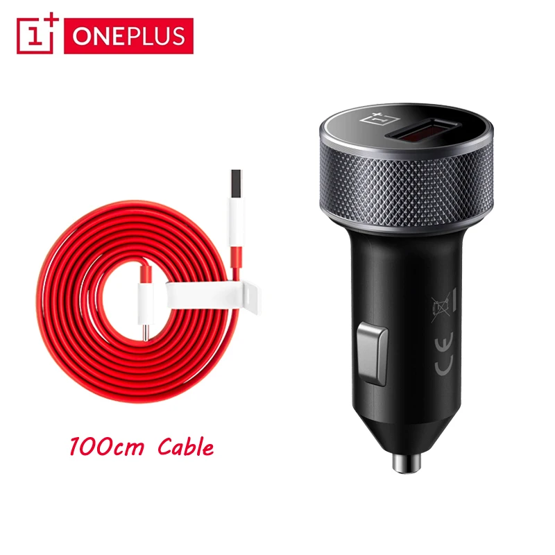 OnePlus официальное подлинное автомобильное зарядное устройство для быстрой зарядки с кабелем type-C для смартфона One Plus 7 6 6T 5 5T 3 3T - Тип штекера: Add 100cm Cable