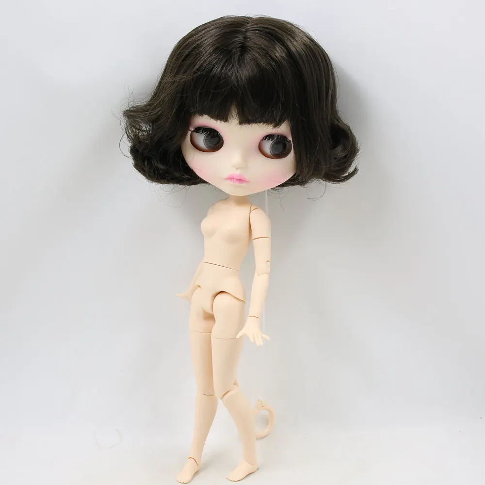 ICY Nude Blyth кукла для серии No. BL950 черные волосы резные губы матовое лицо шарнир тело 1/6bjd