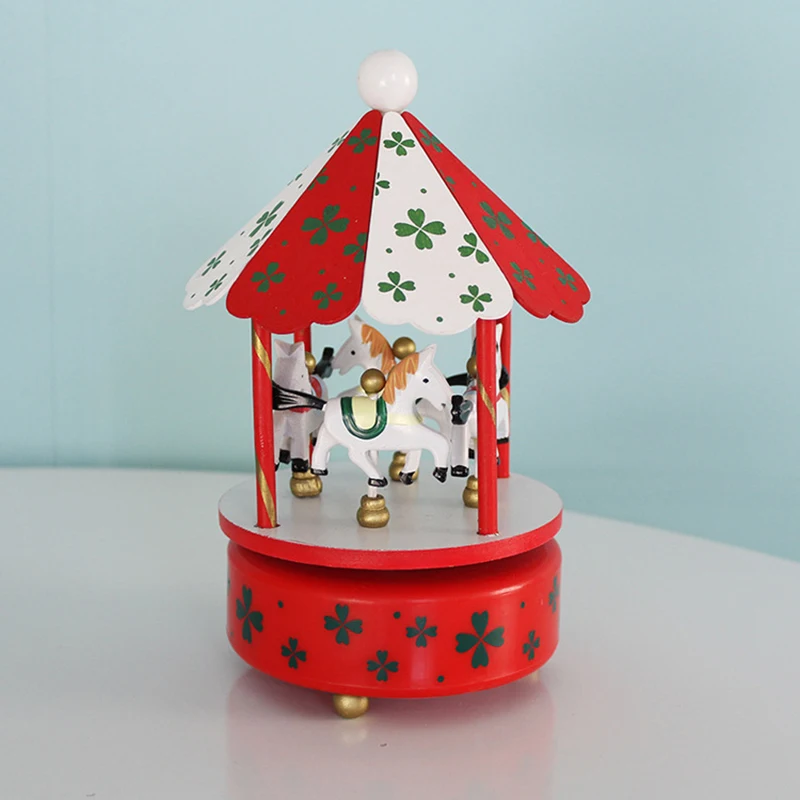 Простая деревянная музыкальная шкатулка Merry Go Round Carousel креативная домашний декор