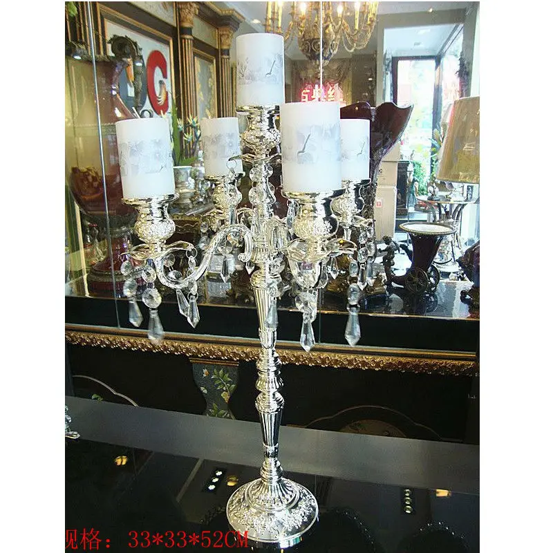 Свадебное украшение посеребренный канделябр рельефный сплав декоративные