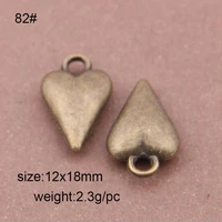 20pcs heart charms antique bronze tone tiny mini heart 3d bulk charms 1218mm
