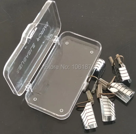 

5PCS Reusable Nail Forms UV Gel Acrylic French Tips Art Silver Color