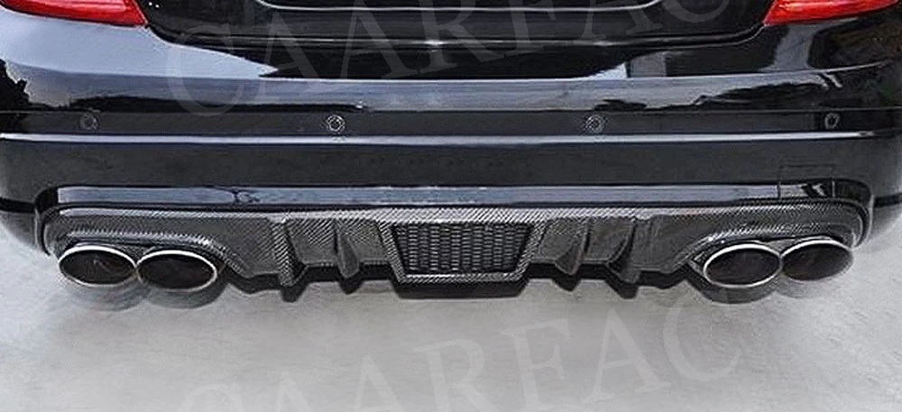 Углеродное волокно задний диффузор для губ спойлер для Mercedes Benz C Class W204 C63 AMG 2008 2009 2010 2011 V Стиль FRP бампер автомобиля