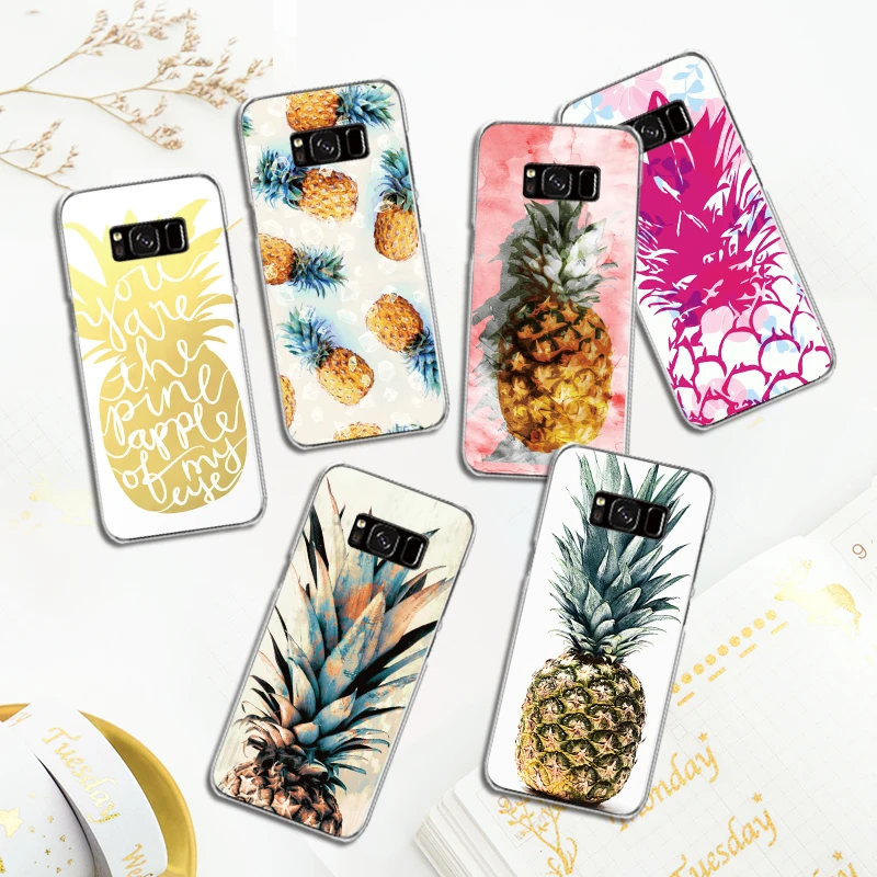Для samsung Galaxy S5 S6 S7 край S8 S9 S10 плюс S10e Grand Prime Note 4 5 8 9 задняя крышка тропические фрукты, ананас силиконовый чехол