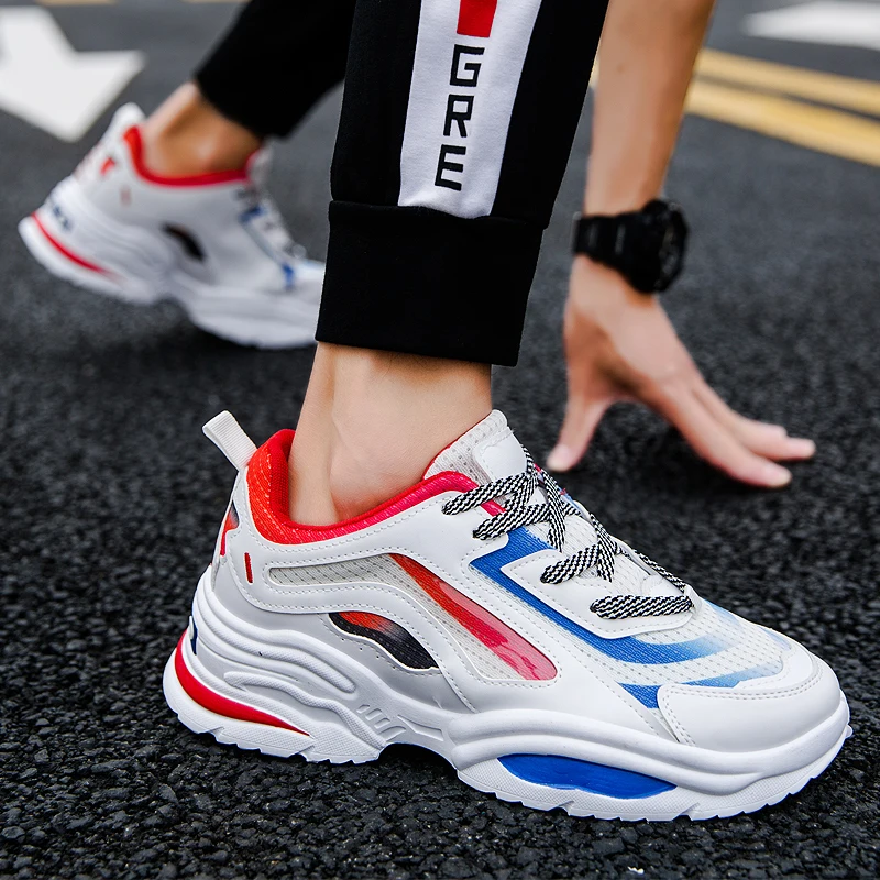 Sneakers Men 2019 Casual Shoes Breathable adults Masculino New Trend Fashion Lace Up Color matching Zapatilla | Обувь