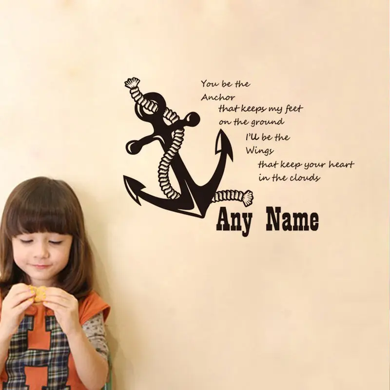 Настенная Наклейка с морским якорем персонализированная цитата именем вы будете