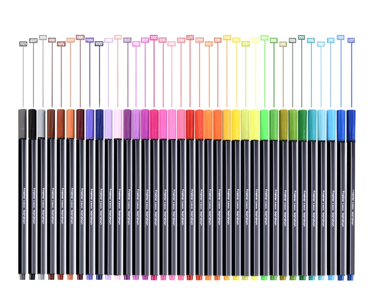 24/36 цветов, набор тонких карандашей для карандашей Micron, двухсторонний маркер, цветные, 0,4 мм, манга для рисования, школьные иглы, комиксы, художественные маркеры