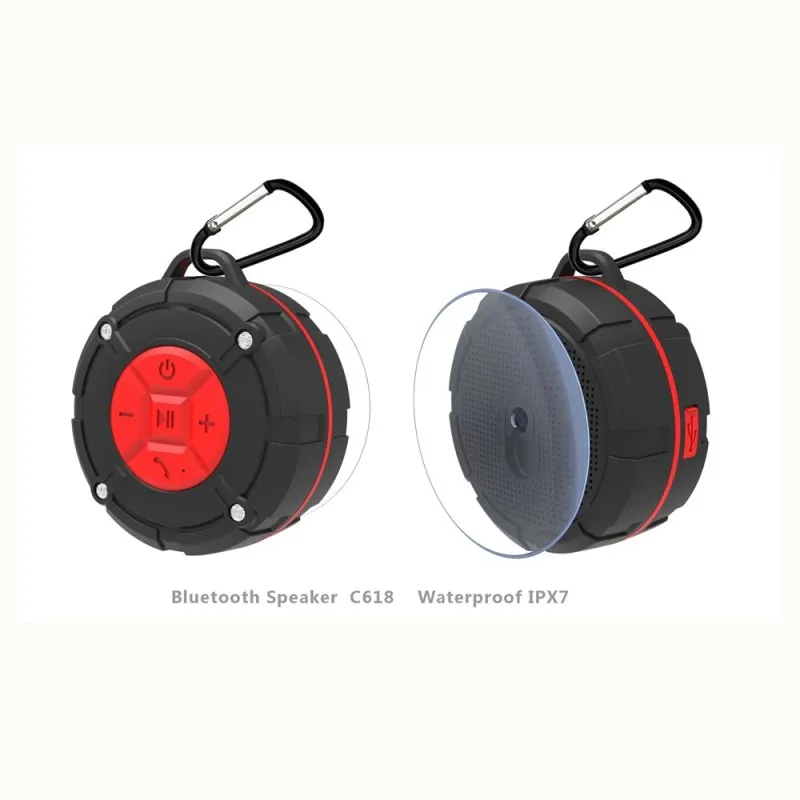 TOPROAD Водонепроницаемый IPX7 Bluetooth динамик открытый портативный беспроводной стерео для душа s Громкая связь микрофон громкий динамик присоска - Цвет: Red