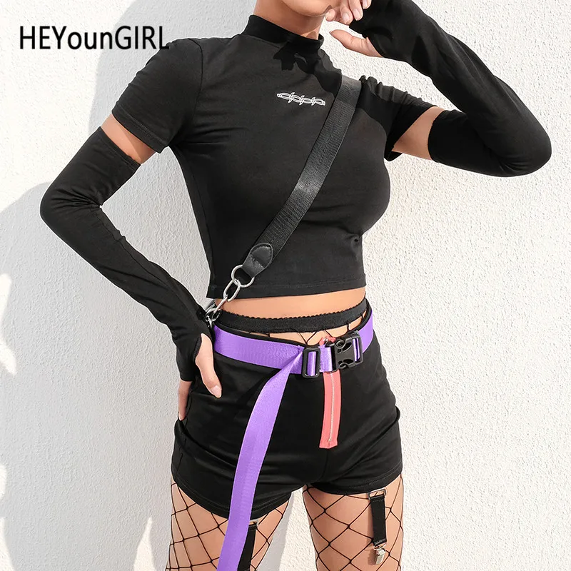 Футболка HEYounGIRL Женская со съемным длинным рукавом базовая Повседневная рубашка