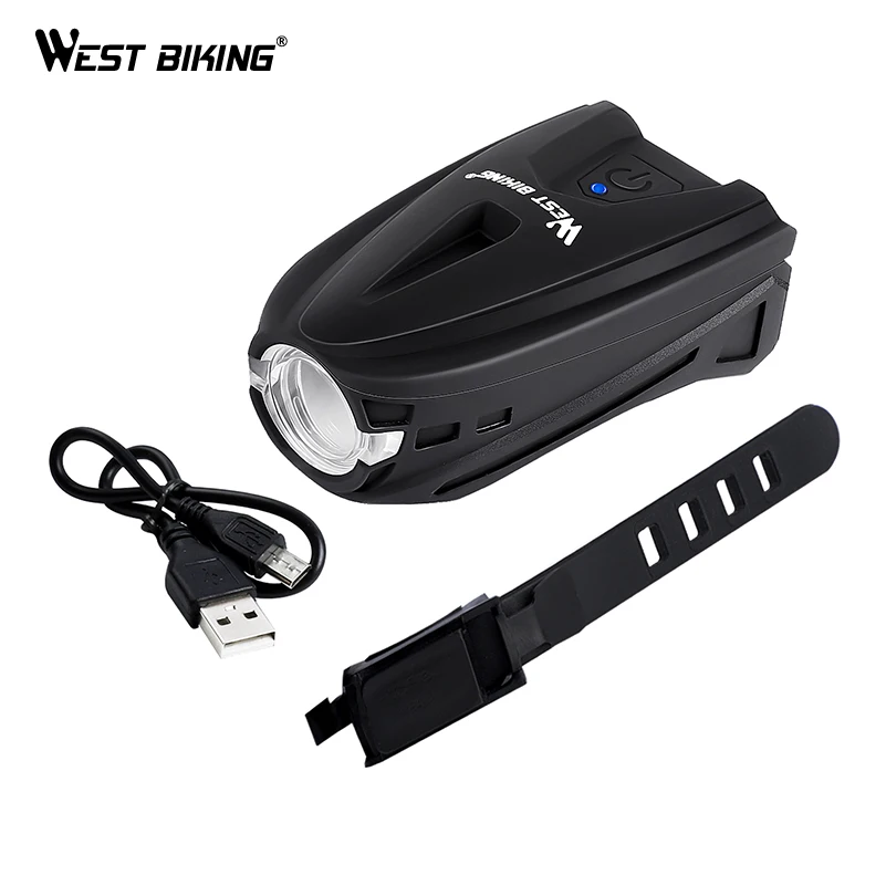 WEST BIKING 250 люмен велосипедов с защитой от дождя светильник зарядка через USB вспышка