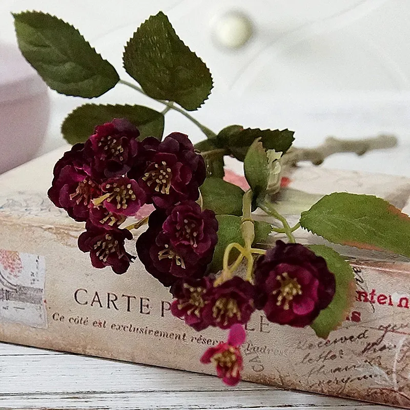 Искусственная мини розовая Цветочная ветка flores artificiales DIY свадебный домашний сад
