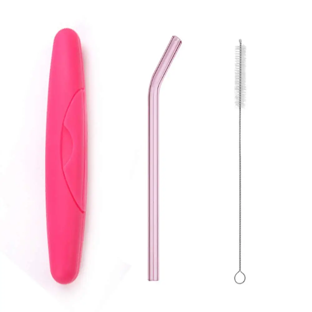 Стеклянные соломинки с чехлом экологически чистые для детей 1 шт.|Бутылки воды и