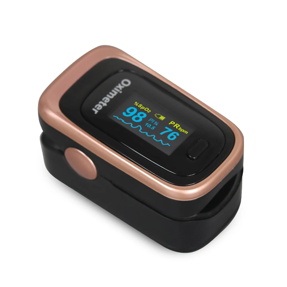 black gold Junejour пульсометр с зажимом для пальцев, пульсометр для измерения частоты дыхания и сна, бытовой пульсометр с зажимом для ногтей - Цвет: black gold