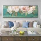 Картина на холсте, с абстрактными цветами, постеры с масляной живописью, розовые розы, для гостиной, домашний декор, без рамки