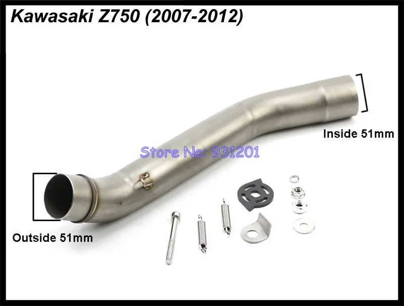Мотоцикл без шнуровки для Kawasaki Z750 Akrapovic выхлопная система глушитель побега среднего звенья трубы с Akrapovic выхлопной трубы дБ убийца