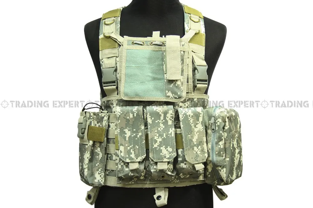 Военный тактический жилет Молл морской пехоты США molle штурмовой (Черный ACU