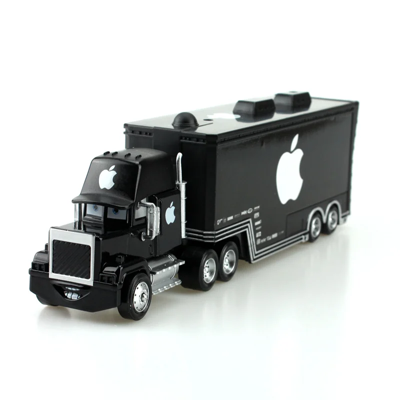 Disney Pixar Cars Black Apple Mack Truck + маленький автомобиль 1:55 металлическая игрушка литой Diecasts