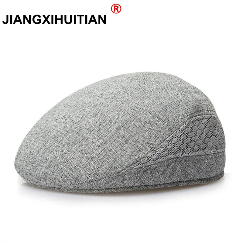 Новинка 2017 летний берет Мужская Дизайнерская льняная шапка женские осенние и
